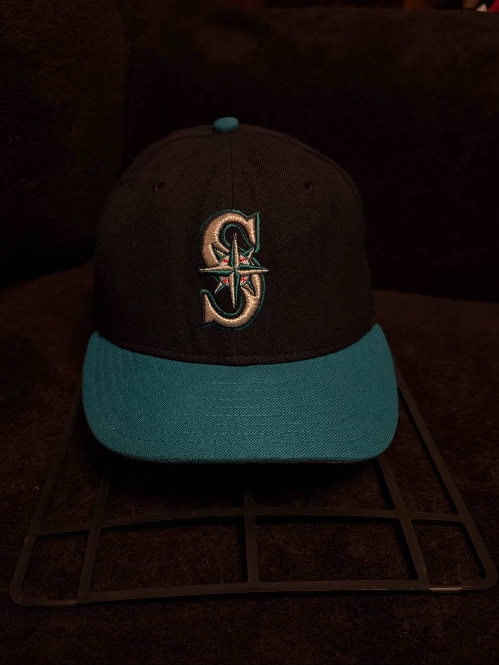 Seattle Mariners New Era 90s Ken Griffey jr era Diamond USA fitted hat 7 GUC